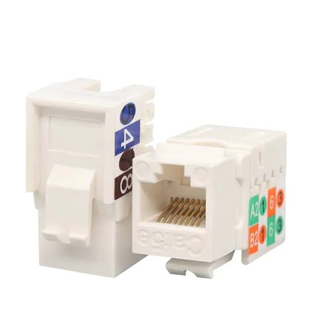 Quais são as vantagens do design de 90 graus do CAT5E UTP 90 graus Punch Down Keystone Jack?